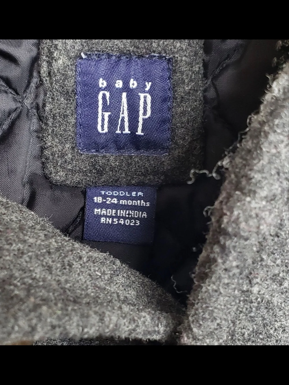 GAP Kids Charcoal Gray Hooded Toggle Pea Coat Size 18-24 Months